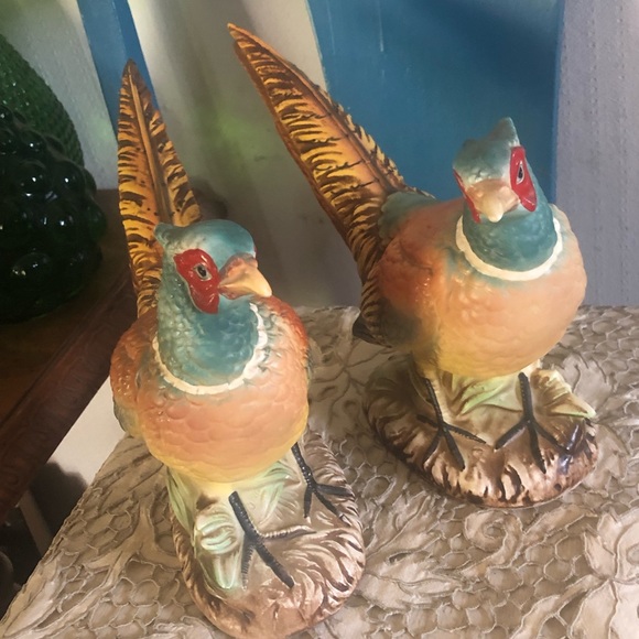 Vintage Hand-painted Ring-Necked Pheasants Bird Figurines Made in JAPAN - Picture 12 of 16